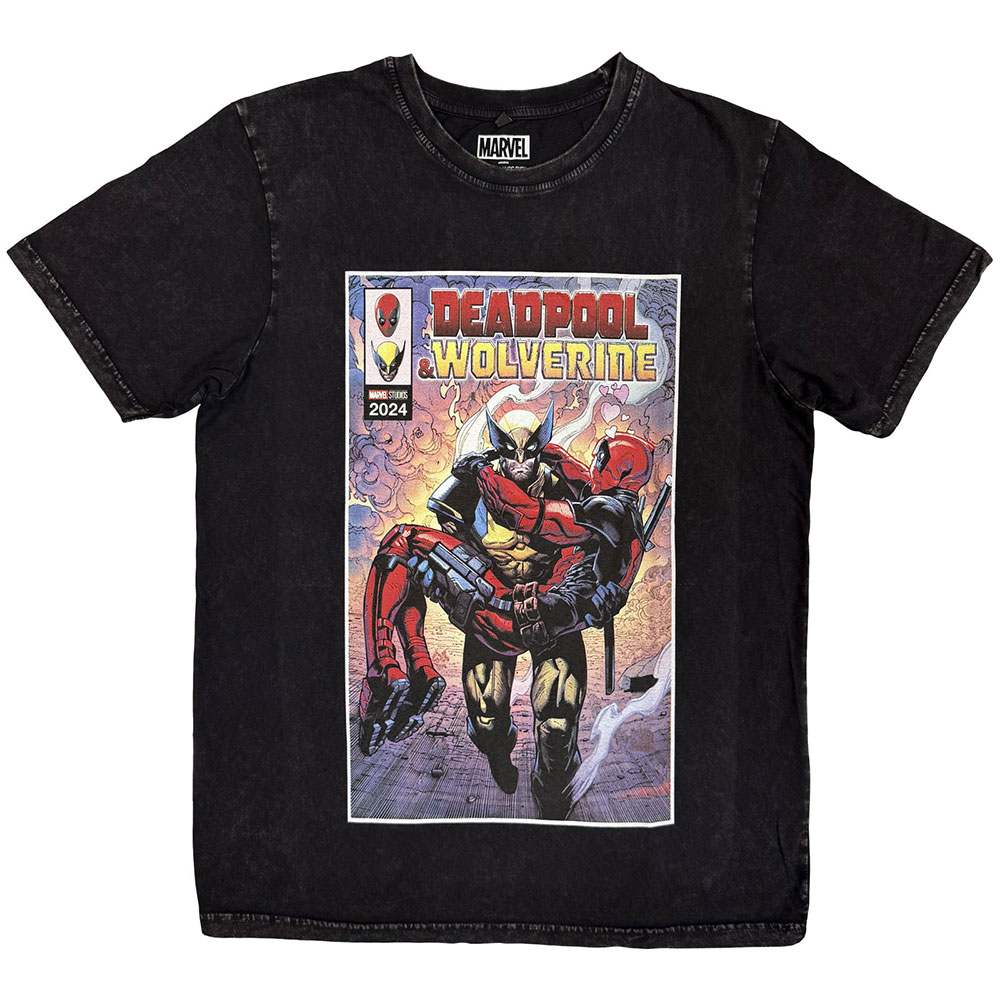 Marvel Deadpool - Wolverine Carrying Deadpool Mens Tshirt - Black